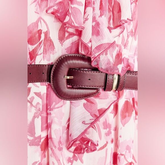 ZARA BELTED FLORAL PRINTED MIDI DRESS - Picture 9 of 11